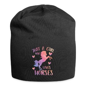 Nur ein Mädchen, das Pferde liebt - Jersey-Beanie - Schwarz - Vorne