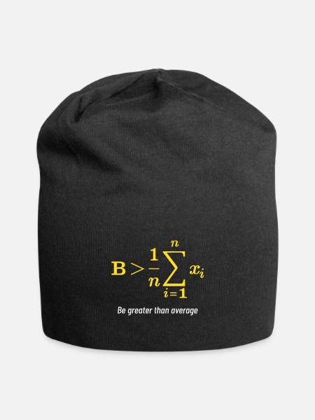 Math Greater Than Average Gift Math Day Back To - Jersey-Beanie - Schwarz