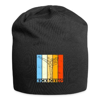 Vintage boxing kickboxing gift - Jersey Beanie - black - Front