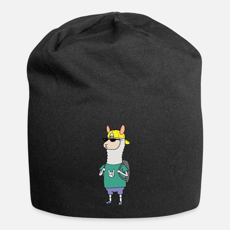 Alpaka Cool - Jersey-Beanie - Schwarz