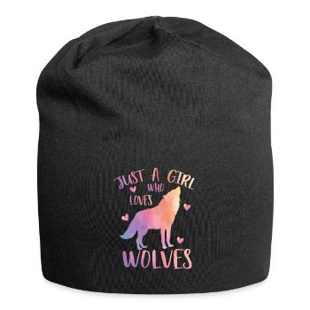 Juste une fille qui aime les loups - Bonnet en jersey - noir - Devant