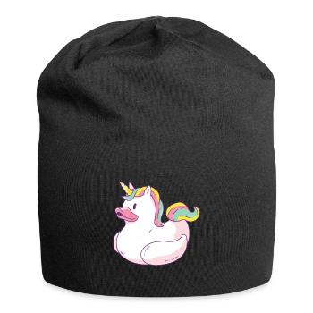 Einhorn Ente - Jersey-Beanie - Schwarz - Vorne