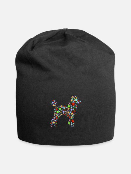 Pudel-Herzen - Jersey-Beanie - Schwarz