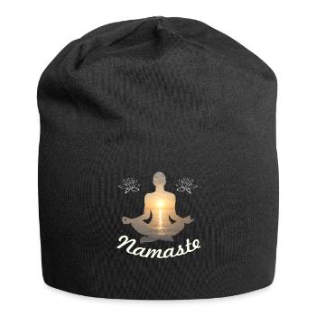 Yoga Fitness T-Shirt Femme Méditation Namaste Pose - Bonnet en jersey - noir - Devant