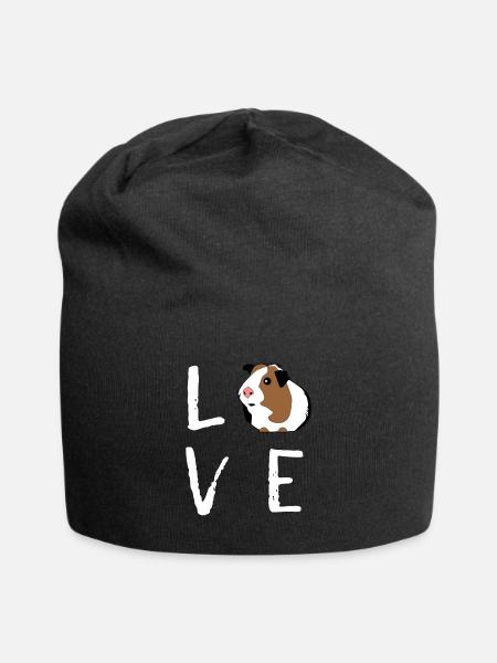 Guinea Pig Gift Love Guinea Pig Lovers Birthday - Jersey Beanie - black