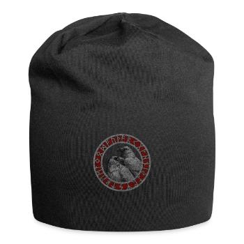 Vegvisir Runen Und Odins Raben Hugin Und Munin - Jersey-Beanie - Schwarz - Vorne