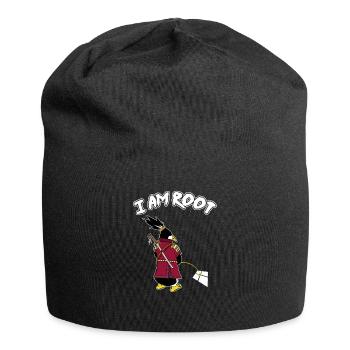 Linux Penguin I Am Root Geeks Nerd Computer Ninja - Jersey Beanie - black - Front