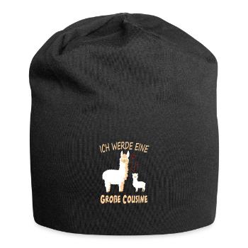 Ich werde eine grosse Cousine Alpaka - Jersey-Beanie - Schwarz - Vorne