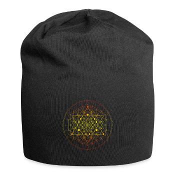 Sacred Geometry Yellow Tesseract - Jersey Beanie - black - Front