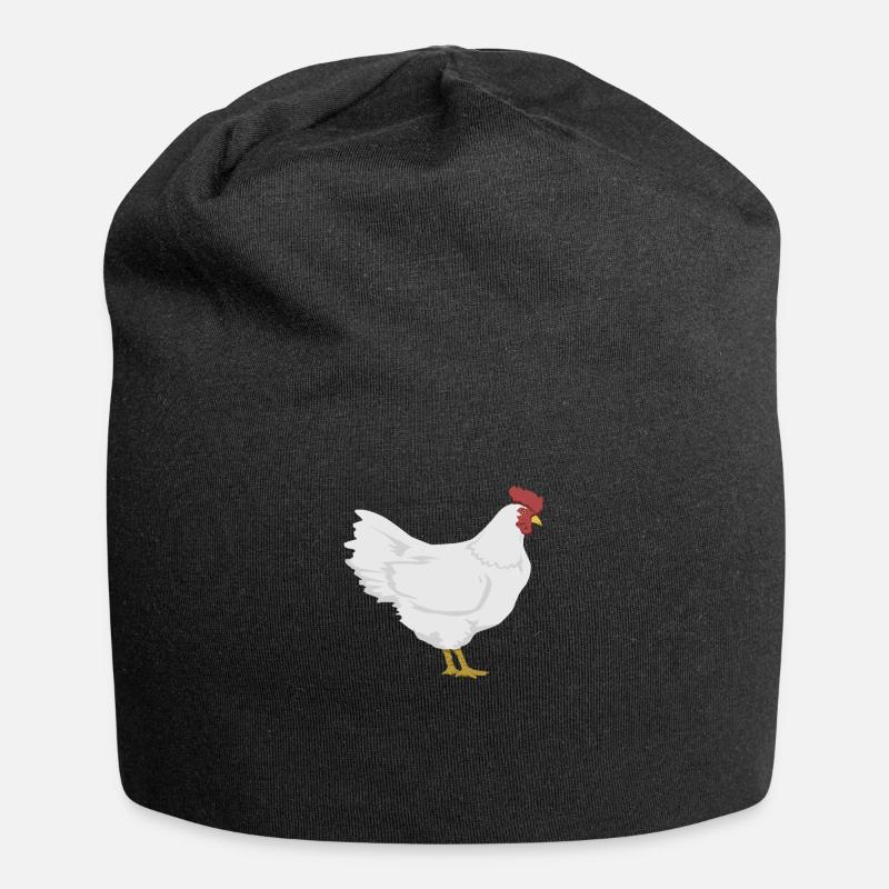 Huhn - Jersey-Beanie - Schwarz