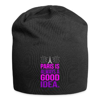 Paris - Jersey-Beanie - Schwarz - Vorne