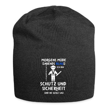 Security Türsteher Sicherheitsdienst Aufpasser - Jersey-Beanie - Anthrazit - Vorne