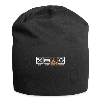 Wrestling Lifestyle: Eat Sleep Wrestling Repeat - Jersey Beanie - black - Front