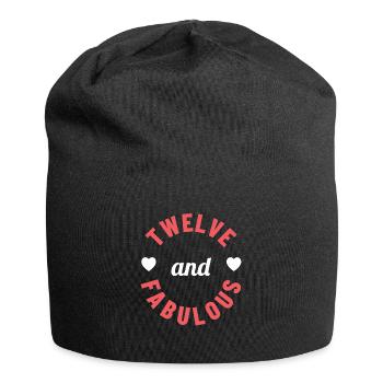 12th Birthday Gift 12 Year Old Age 12 Birthday - Jersey Beanie - black - Front