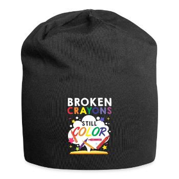 Crayon de couleur couleurs santé mentale - Bonnet en jersey - noir - Devant