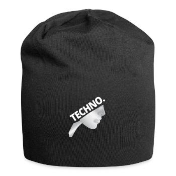 Techno Nonne - Dark Techno, Dark Minimal Techno, H - Jersey Beanie - black - Front