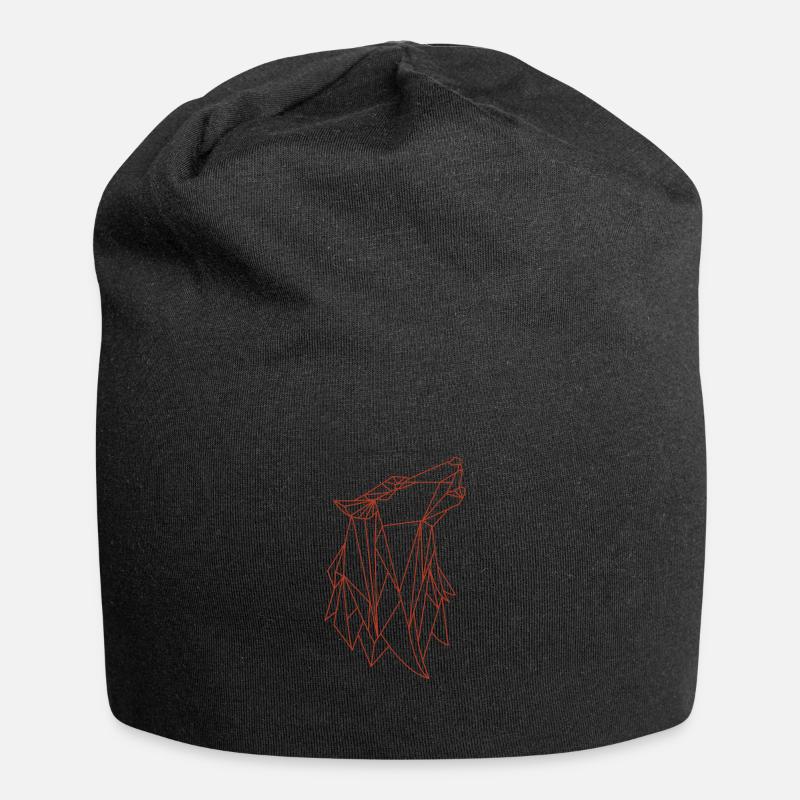 Wolf - Jersey-Beanie - Schwarz
