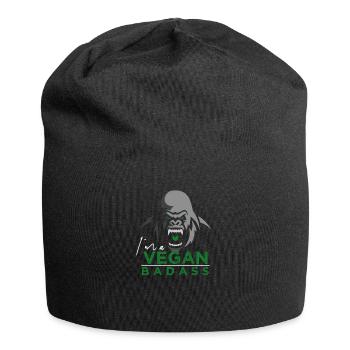 Vegan badass animal rights life saving gift - Jersey Beanie - black - Front