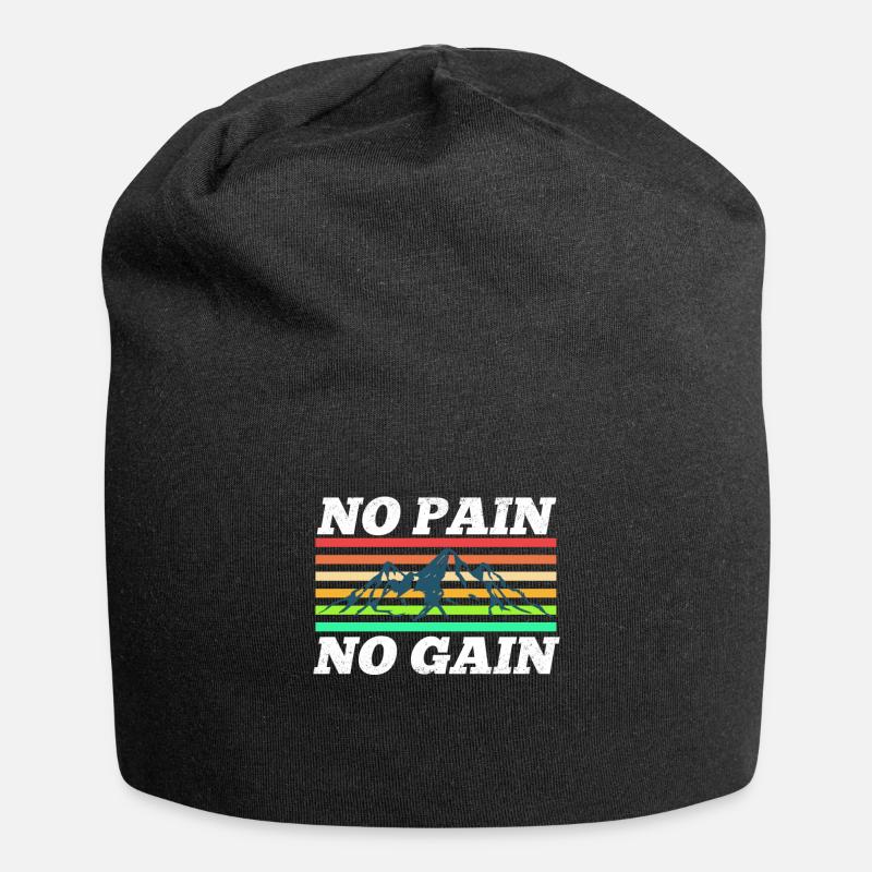 no pain, no gain - Jersey-Beanie - Schwarz