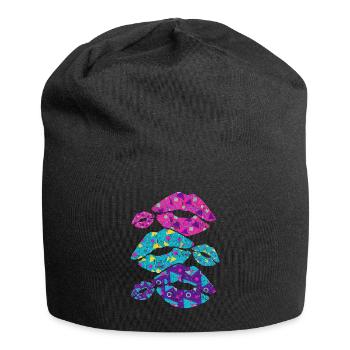 80er Jahre - Jersey-Beanie - Schwarz - Vorne