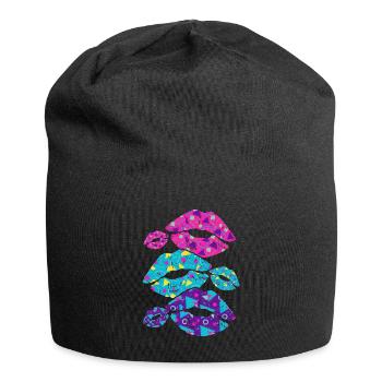 Mode des années 80 - Bonnet en jersey - noir - Devant