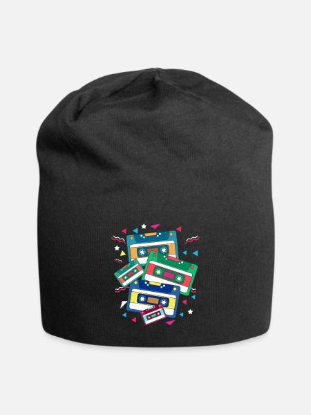 80er Musikrichtung - Jersey-Beanie - Schwarz