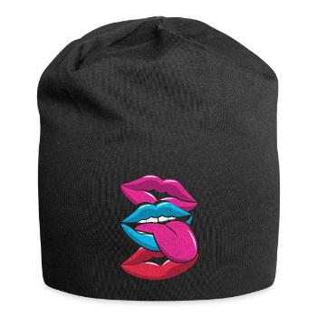 90er Jahre - Jersey-Beanie - Schwarz - Vorne
