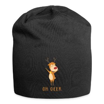 Reindeer Kids Motif Oh Deer - Jersey Beanie - black - Front