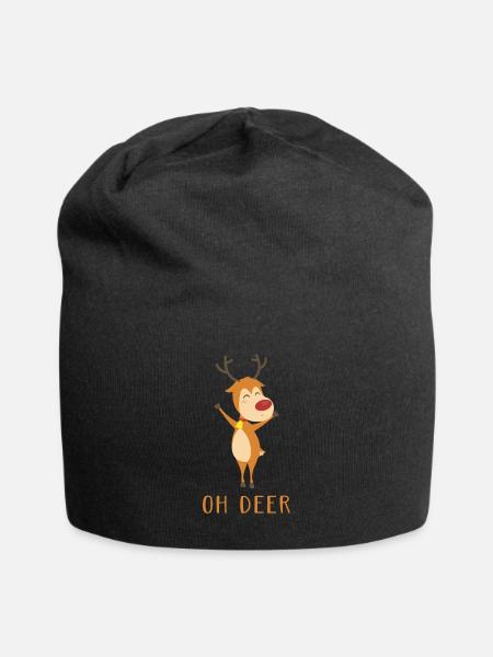 Renne Enfants Motif Oh Deer - Bonnet en jersey - noir