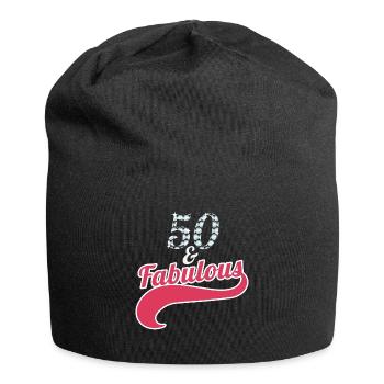 50 and Fabulous Gift 50th Birthday 50 Years Old - Jersey Beanie - black - Front