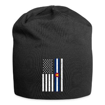 Souvenir du drapeau américain du Colorado, souvenir de Denver américain - Bonnet en jersey - noir - Devant