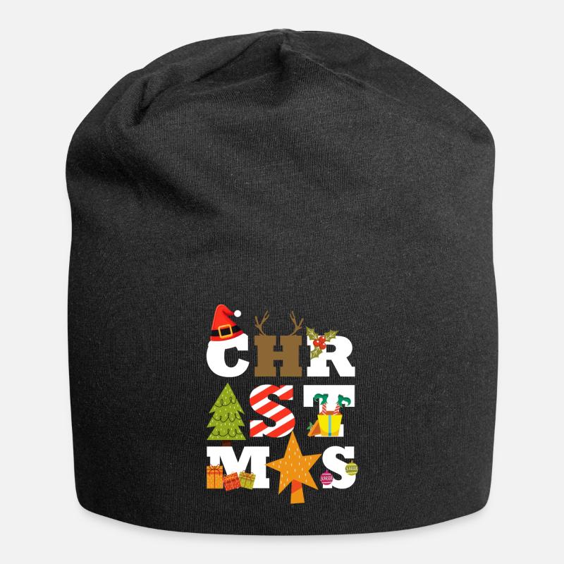 Christmas - Jersey-Beanie - Schwarz