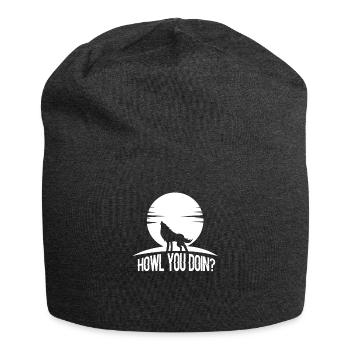 loup - Bonnet en jersey - charbon - Devant