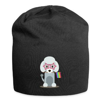 Gay Pride Flag Poodle Gift Dog LGBTQ LGBT Pride - Jersey-Beanie - Schwarz - Vorne