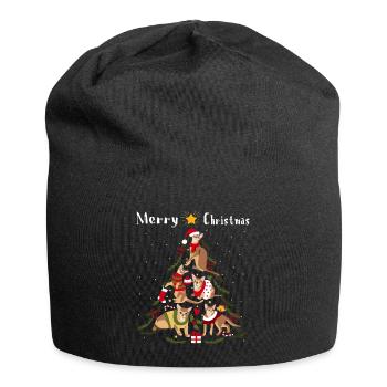 Abyssinian cat Christmas tree cat Christmas - Jersey Beanie - black - Front