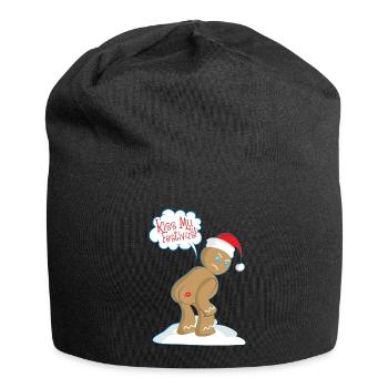 Méchant homme en pain d’épice Noël Ugly Christmas - Bonnet en jersey - noir - Devant