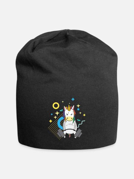 Licorne Fitness Gym Sport Halthane cadeau - Bonnet en jersey - noir