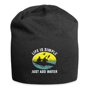 La vie est simple Ajoutez un cadeau de sport aquatique au kayak aquatique - Bonnet en jersey - noir - Devant