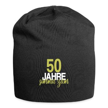 Goldene Hochzeit lustige Sprueche - Jersey-Beanie - Schwarz - Vorne