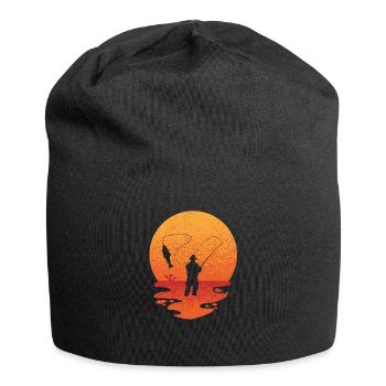 Fishing fishing angler carp sayings funny cool - Jersey Beanie - black - Front