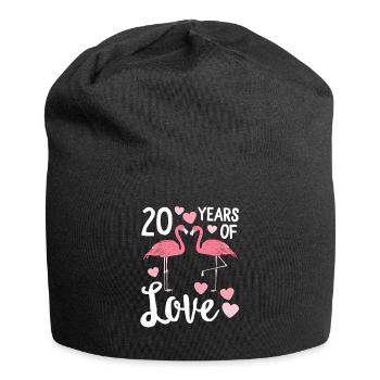 20 ans de tenue d'anniversaire assortie à Flamingo - Bonnet en jersey - noir - Devant