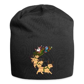 Golden Retriever Weihnachten - Jersey-Beanie - Schwarz - Vorne