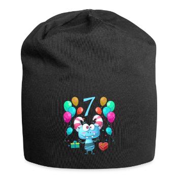 Monster Geburtstagsshirt für Kinder 7 Jahre - Jersey-Beanie - Schwarz - Vorne