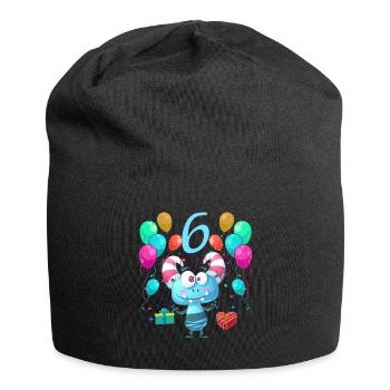 Monster Geburtstagsshirt für Kinder 6 Jahre - Jersey-Beanie - Schwarz - Vorne
