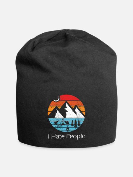 I Hate People - Jersey-Beanie - Schwarz