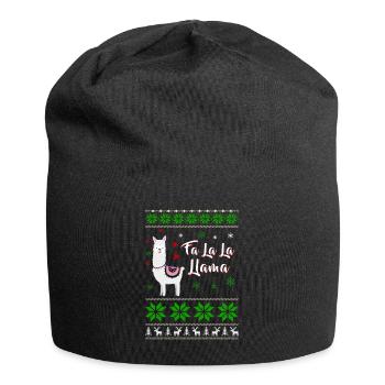 Ugly Christmas Llama - Jersey Beanie - black - Front