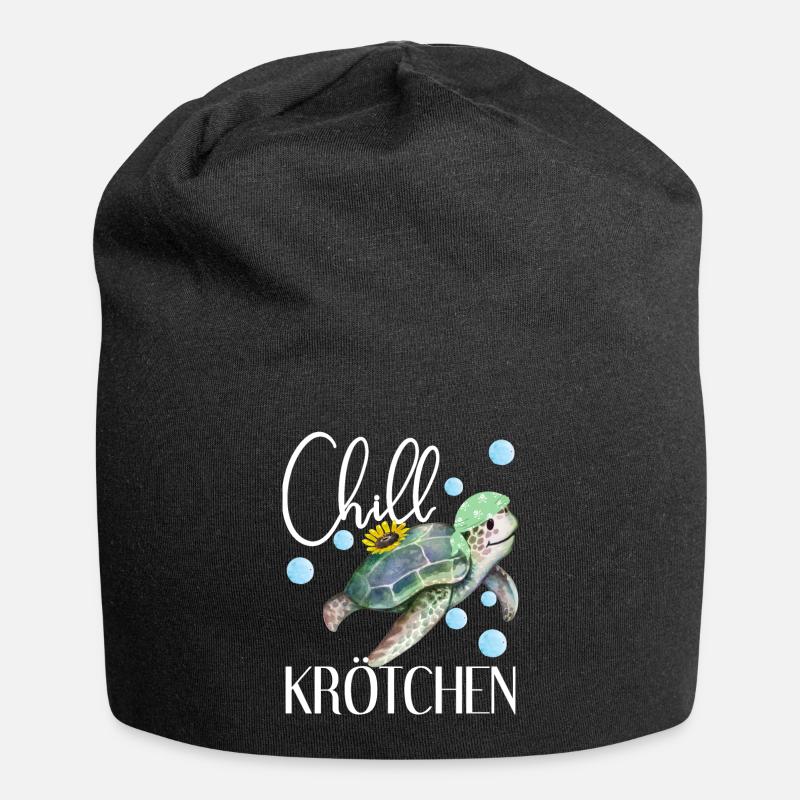 Chillkrötchen Chillkröte Chillen Schildkröte - Jersey-Beanie - Schwarz