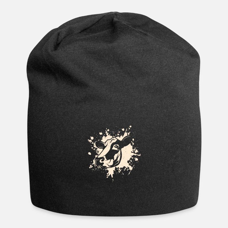 kuh - Jersey-Beanie - Schwarz