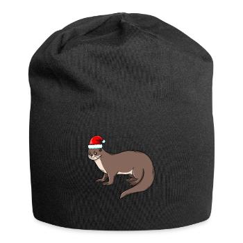 Otter Weihnachten Fischotter Zwergotter - Jersey-Beanie - Schwarz - Vorne