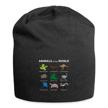 Animals of the World Gift Snake Bat Tiger Raccoon - Jersey Beanie - black - Front